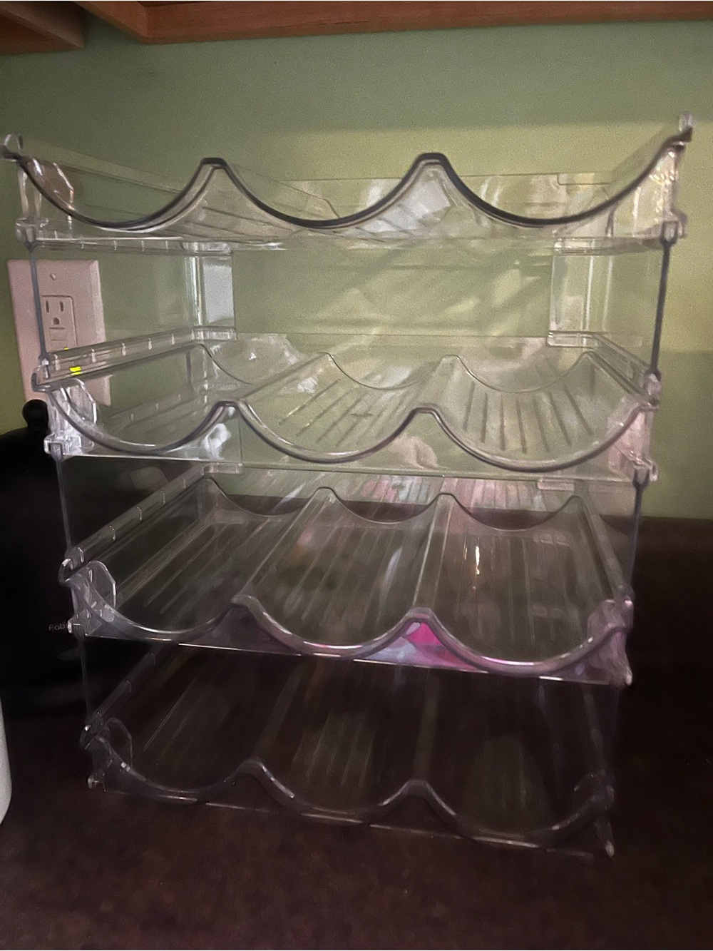 Clear Acrylic Stackable bottle Rack Organizer